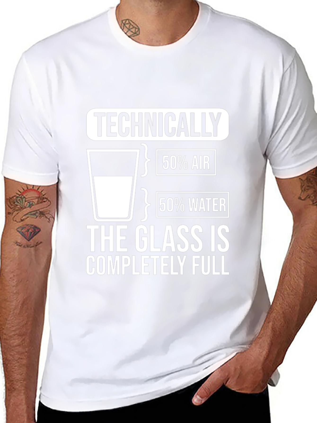 Technically Full Glass Humor Tee