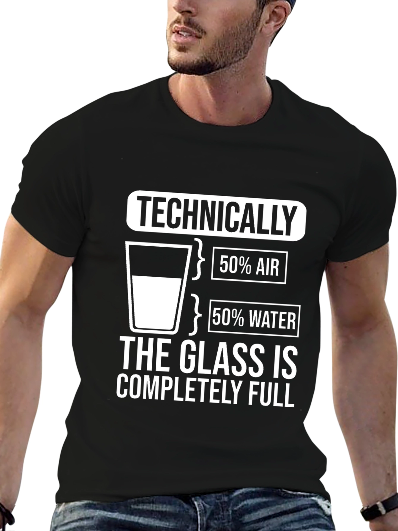 Technically Full Glass Humor Tee