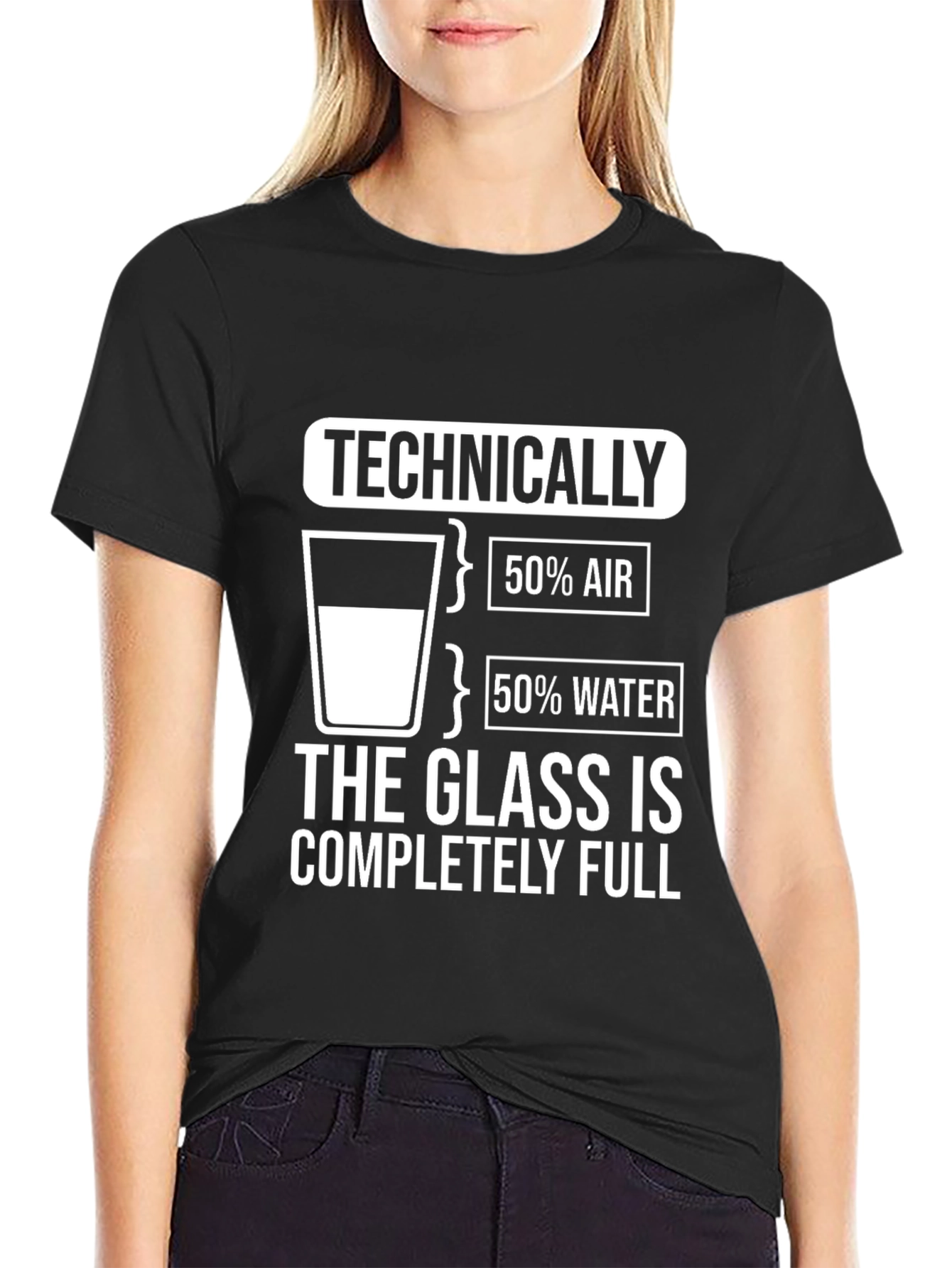 Technically Full Glass Humor Tee