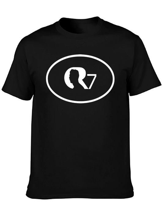 R7 Cristiano Ronaldo Logo Black T-Shirt