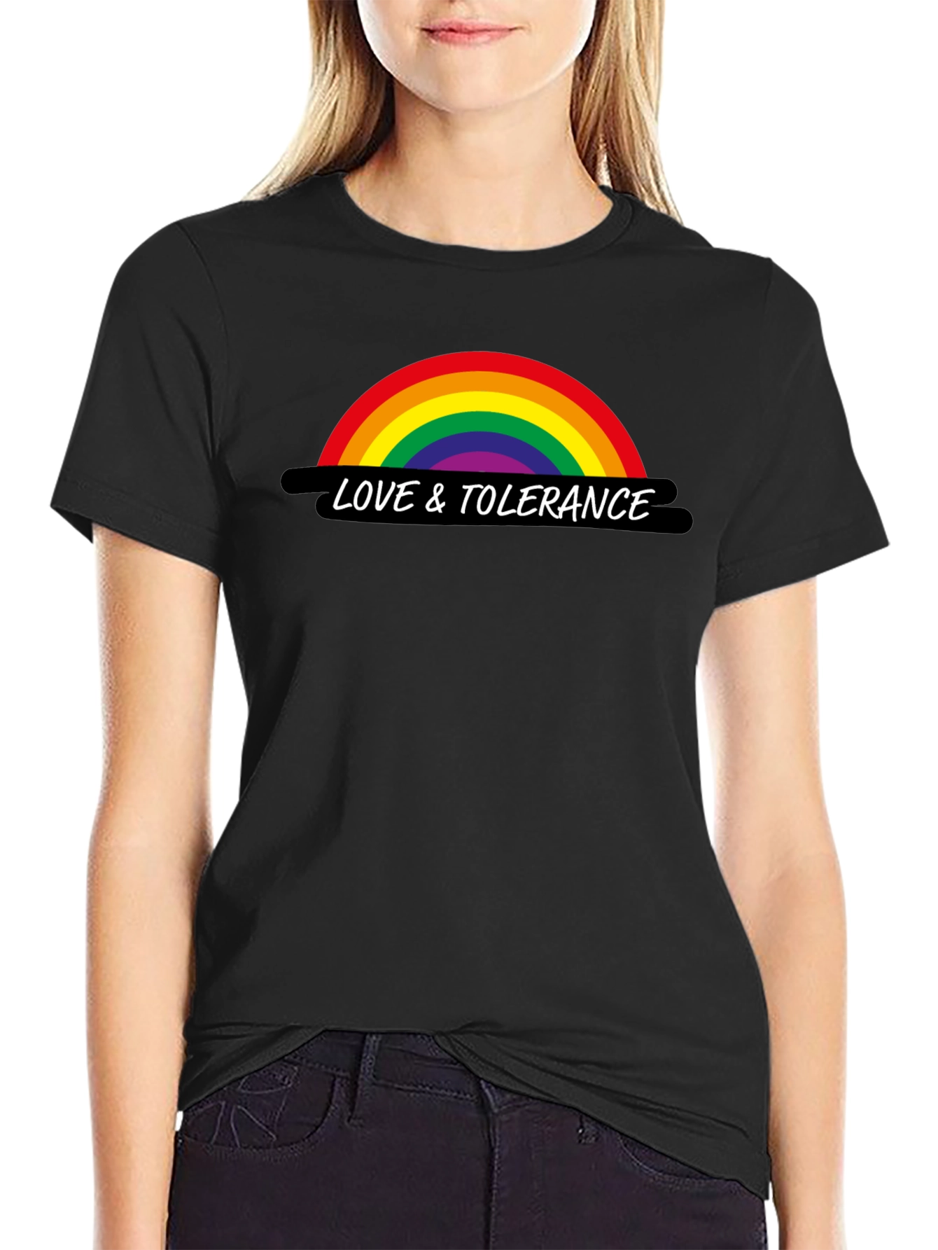 Love & Tolerance Rainbow Graphic T-Shirt