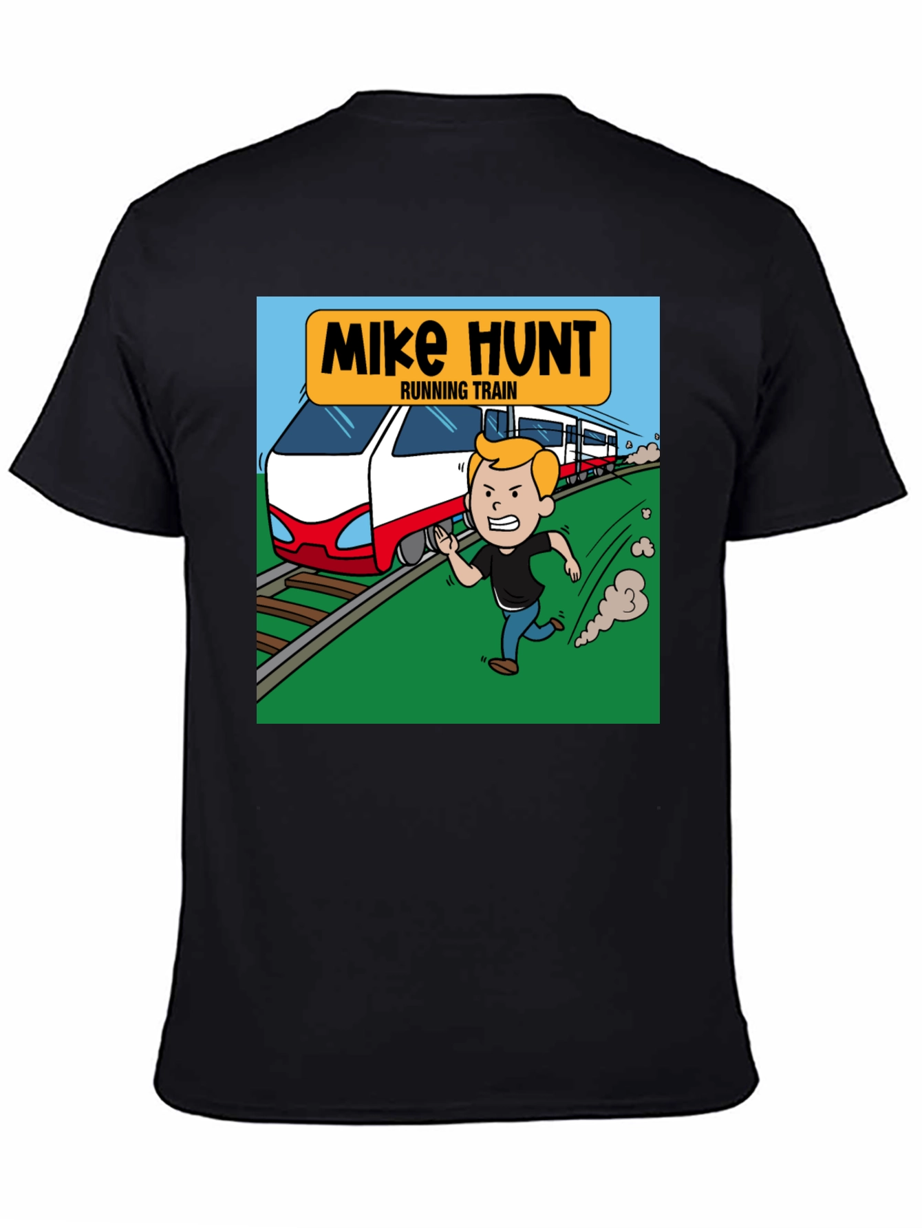 Mike Hunt Running Train Black T-Shirt