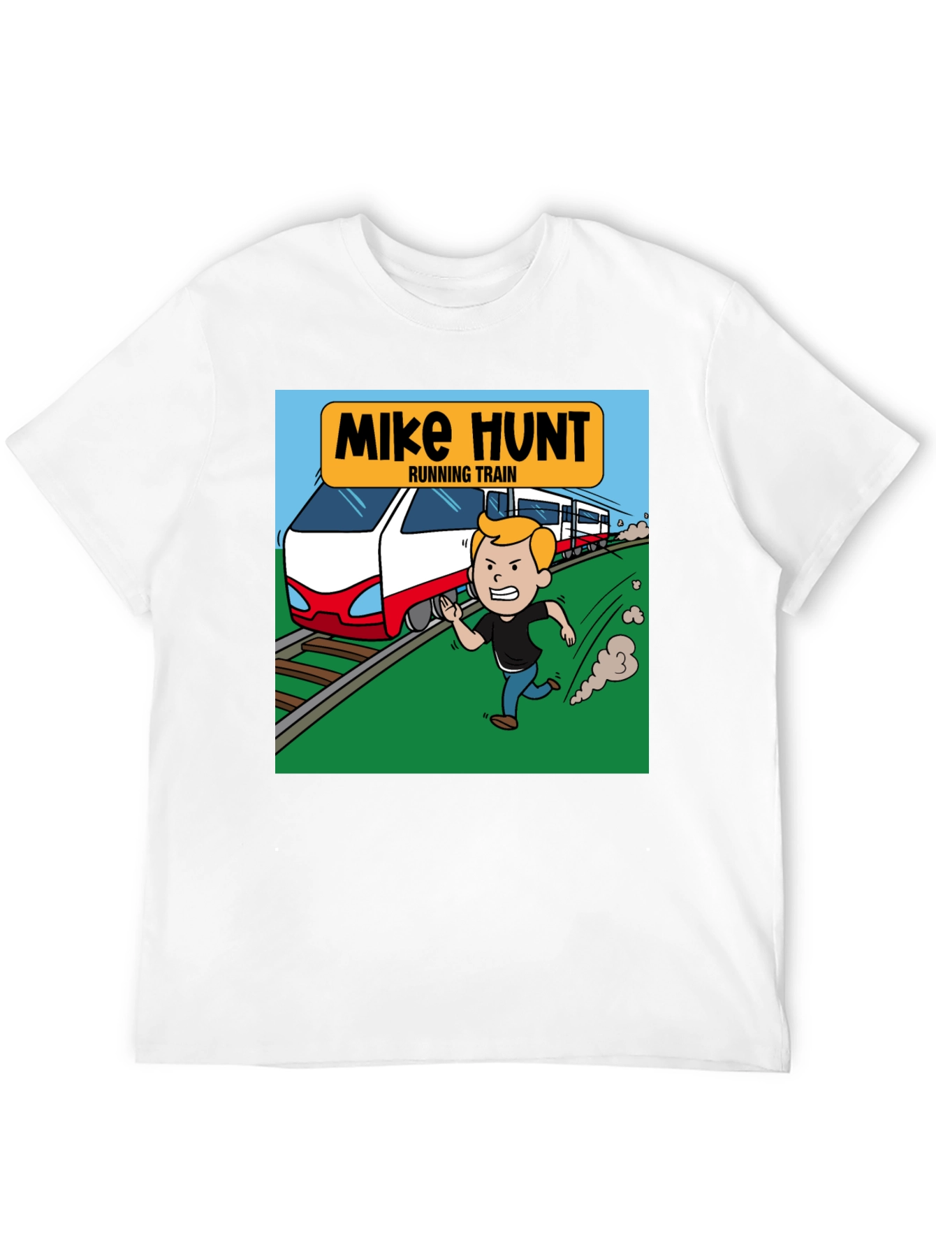 Mike Hunt Running Train Black T-Shirt