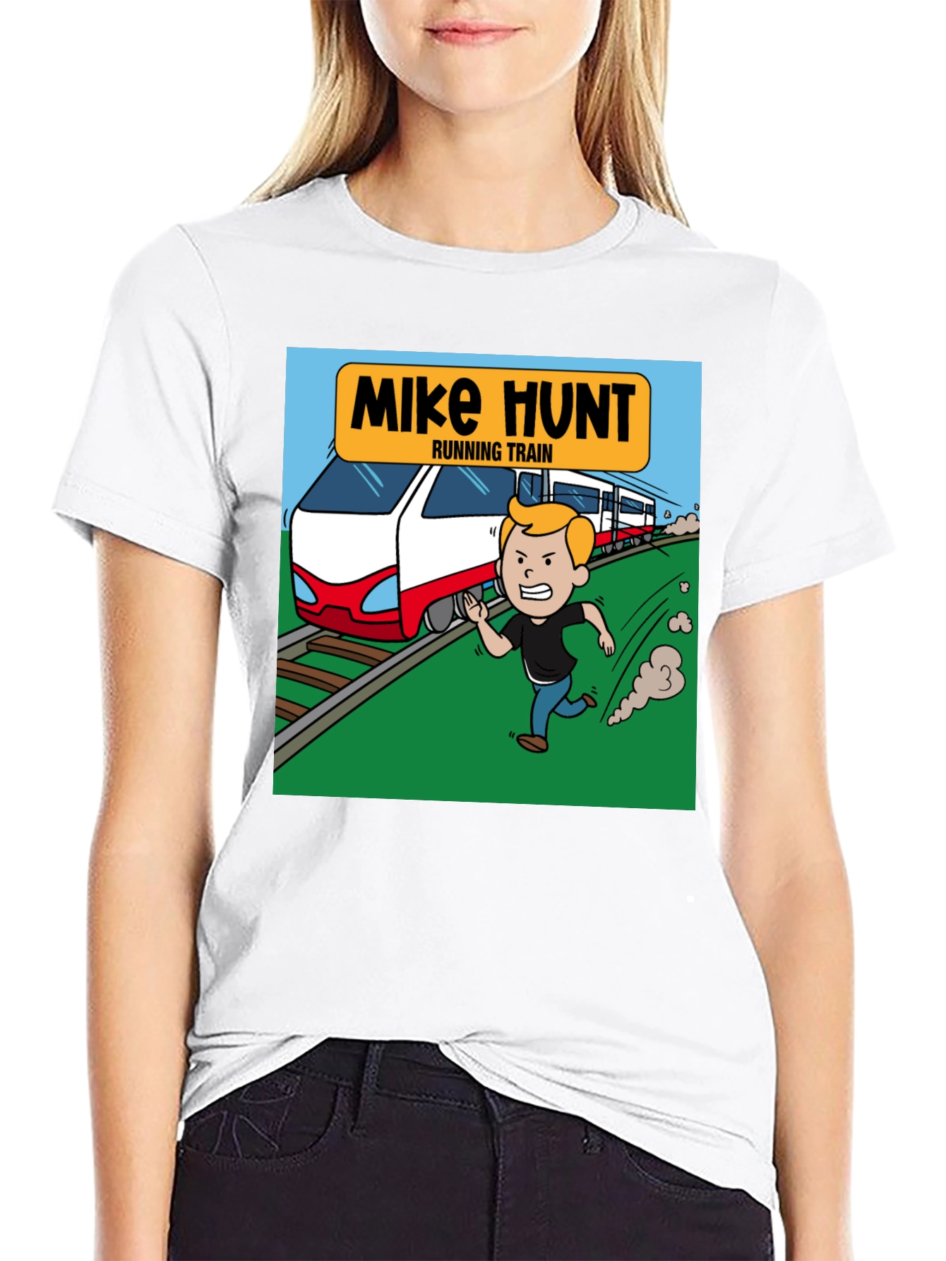 Mike Hunt Running Train Black T-Shirt
