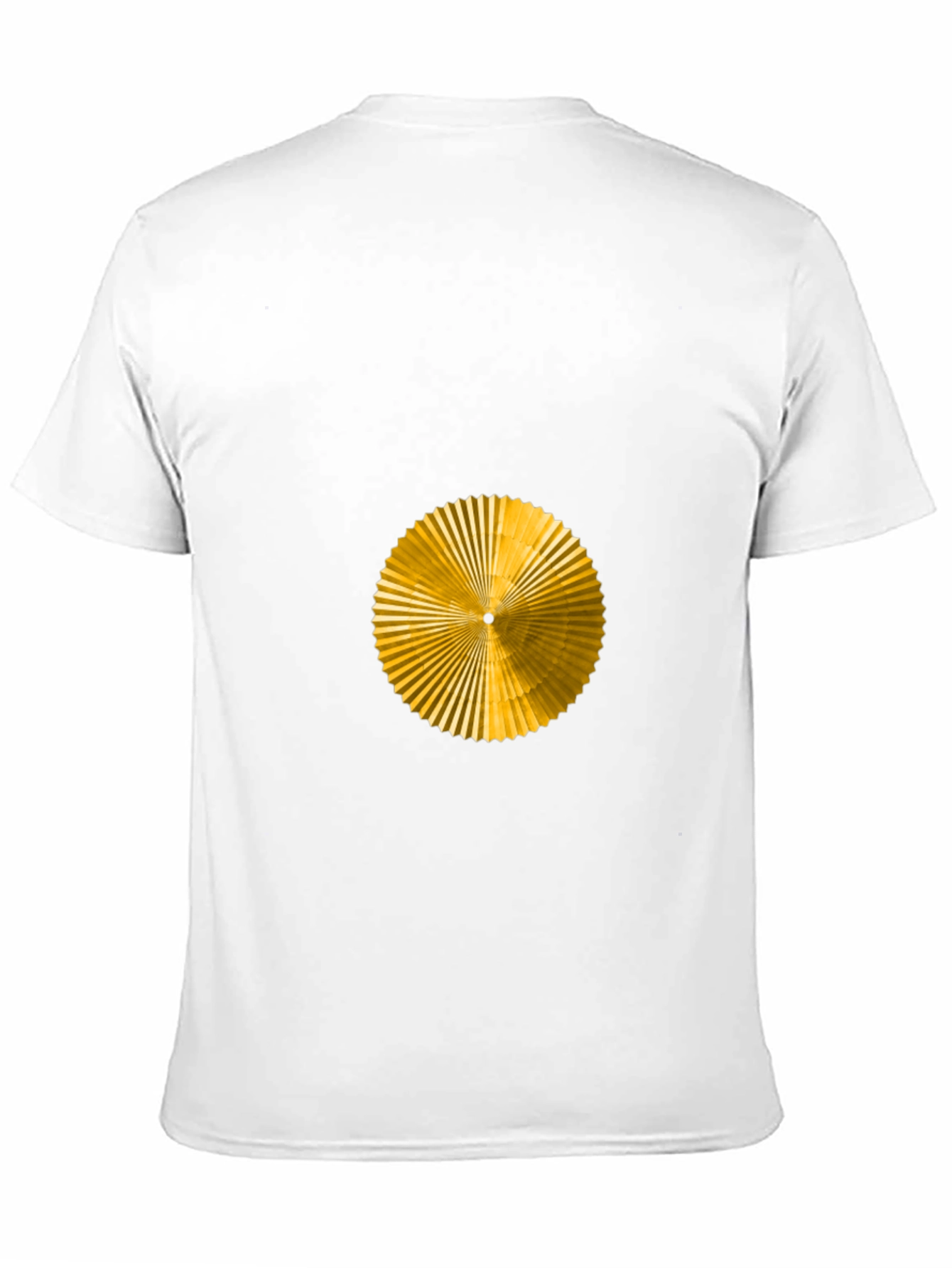 Geometric Gold Fan Graphic Black T-Shirt