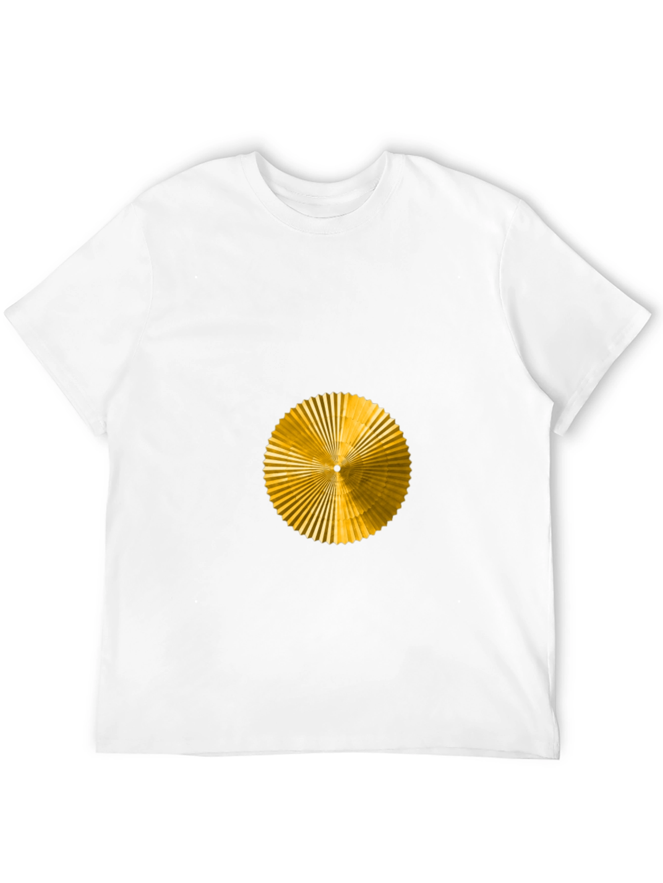 Geometric Gold Fan Graphic Black T-Shirt