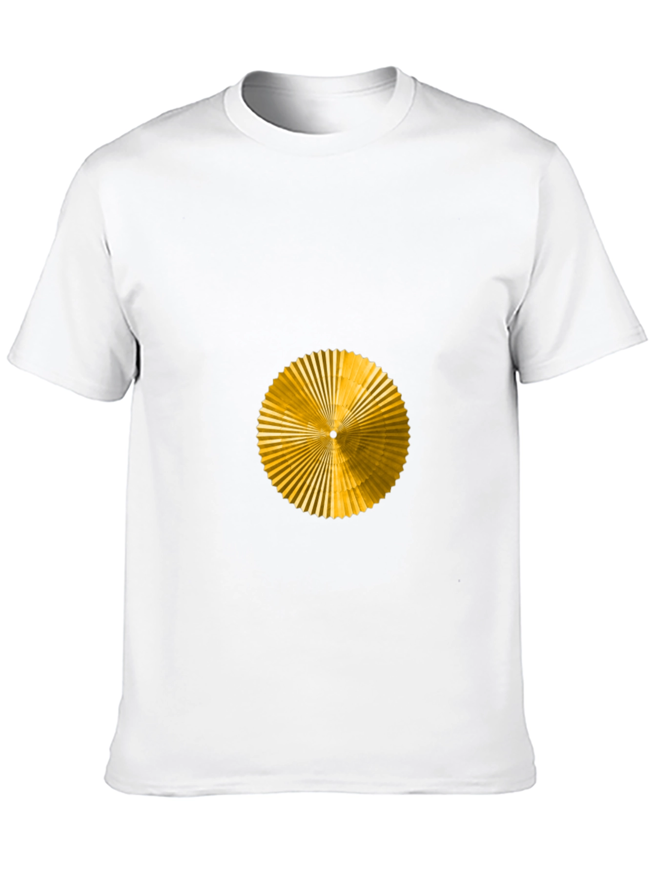 Geometric Gold Fan Graphic Black T-Shirt