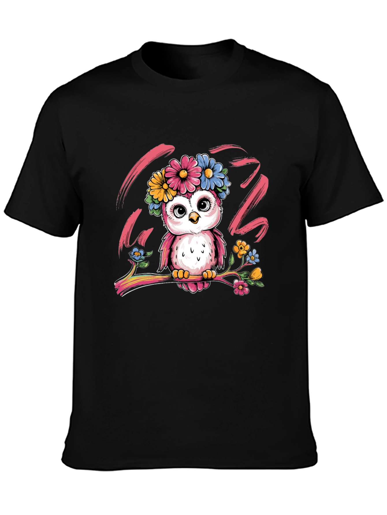 Cute Owl Floral T-Shirt - Unisex Graphic Tee