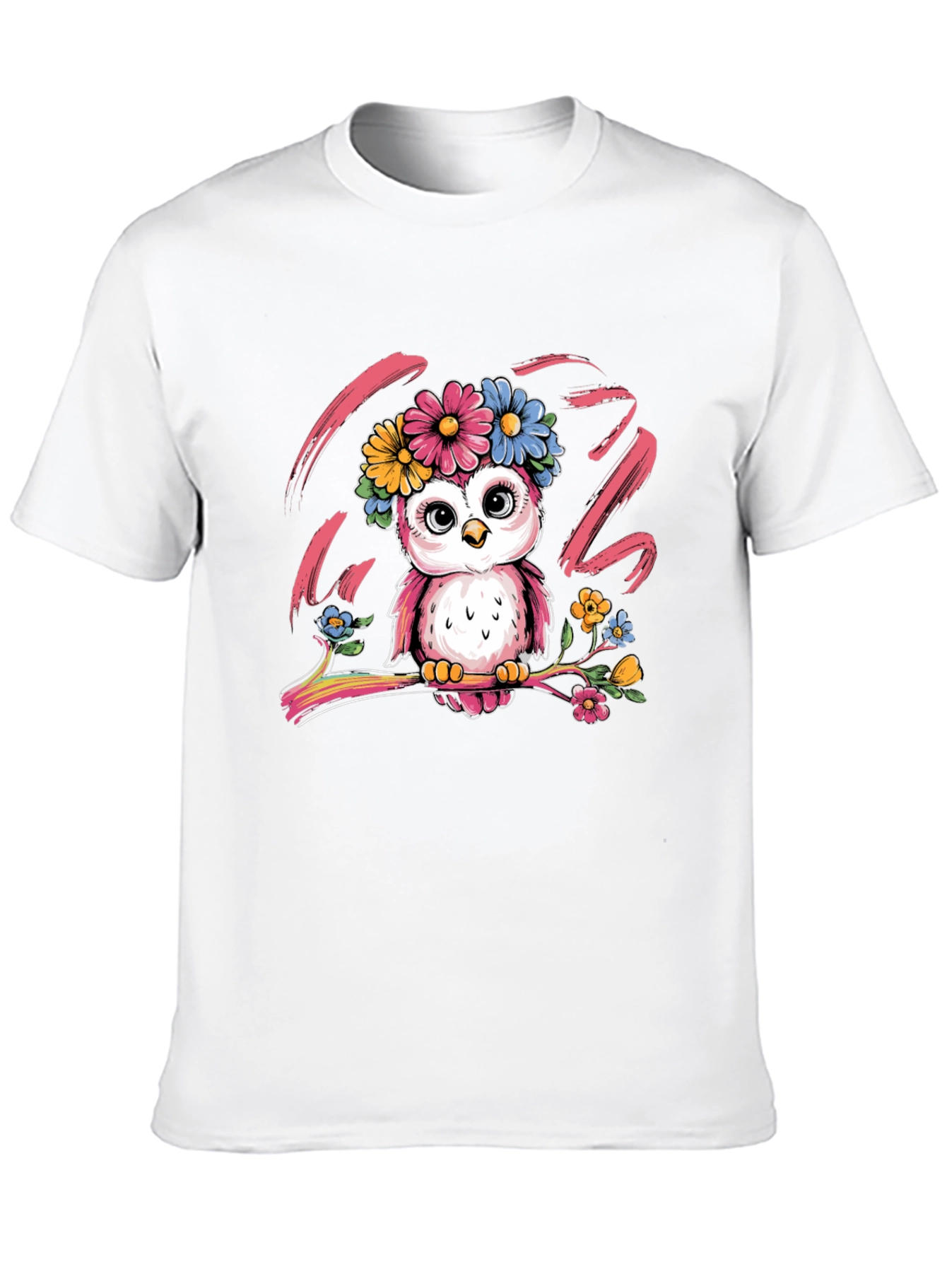 Cute Owl Floral T-Shirt - Unisex Graphic Tee