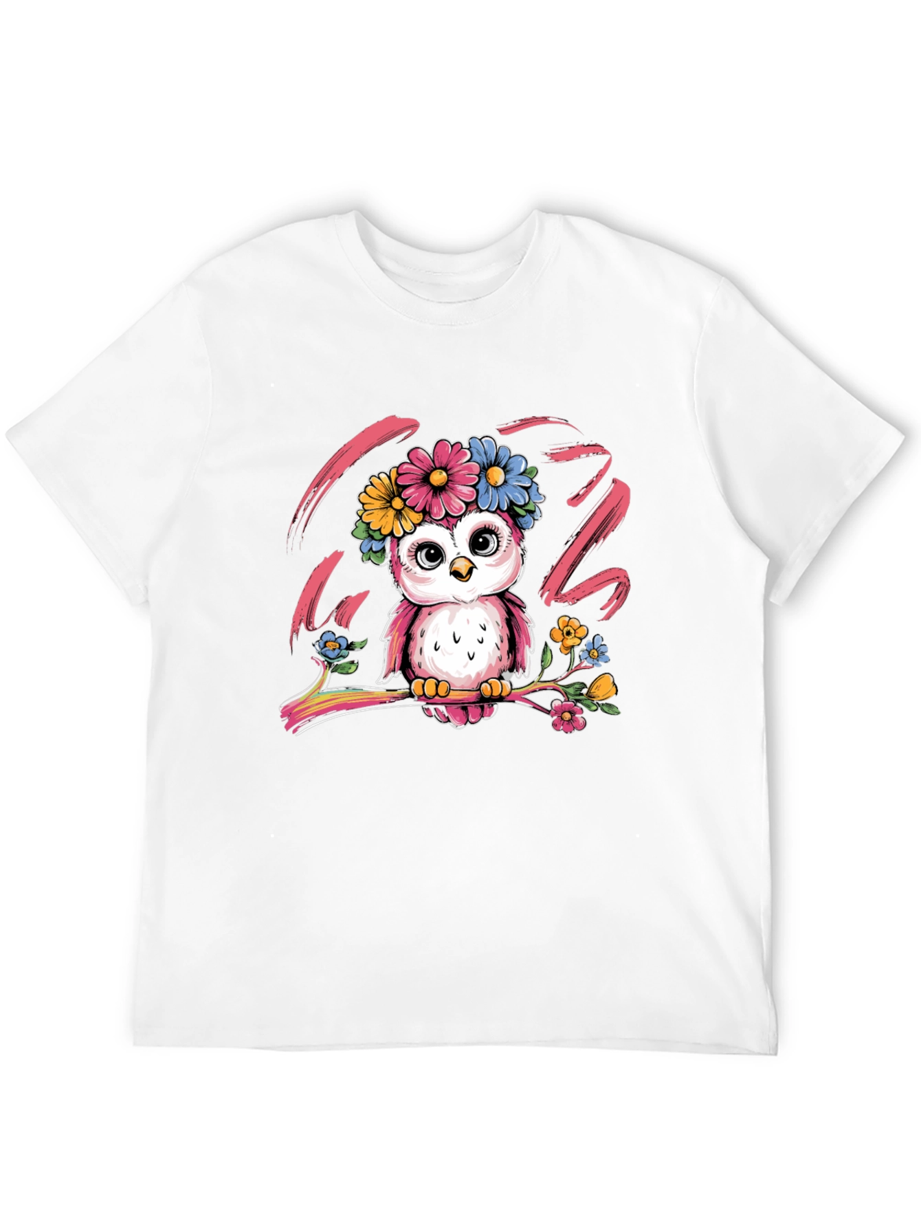 Cute Owl Floral T-Shirt - Unisex Graphic Tee