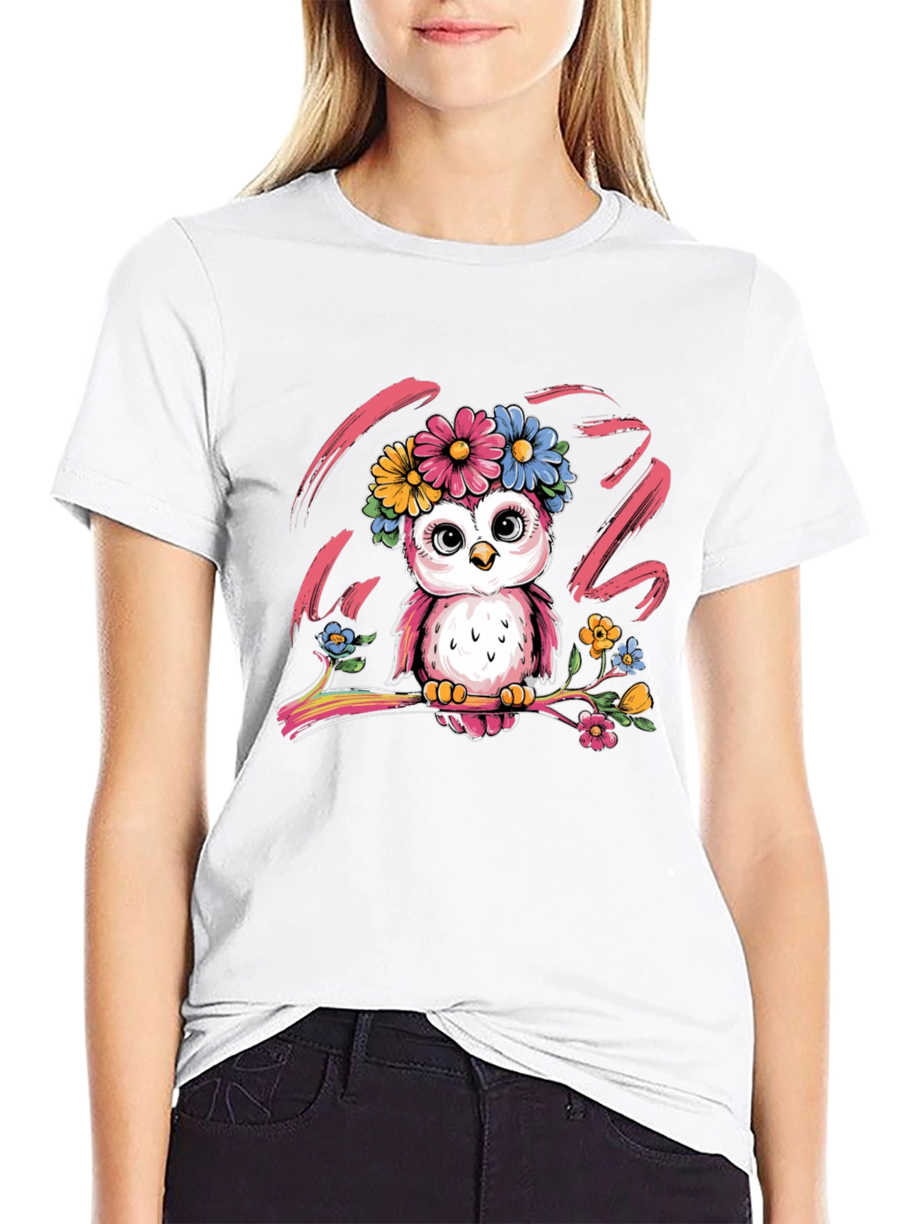 Cute Owl Floral T-Shirt - Unisex Graphic Tee