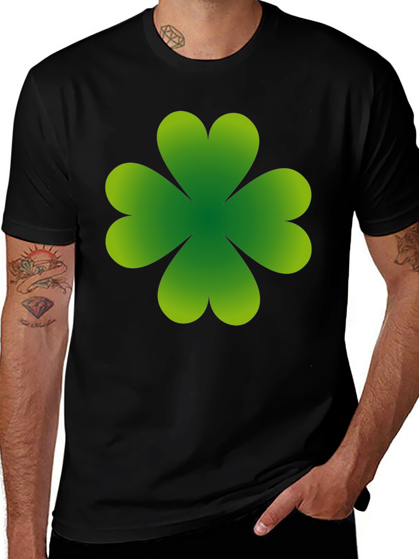 Lucky Shamrock T-Shirt - Black Irish Pride Tee