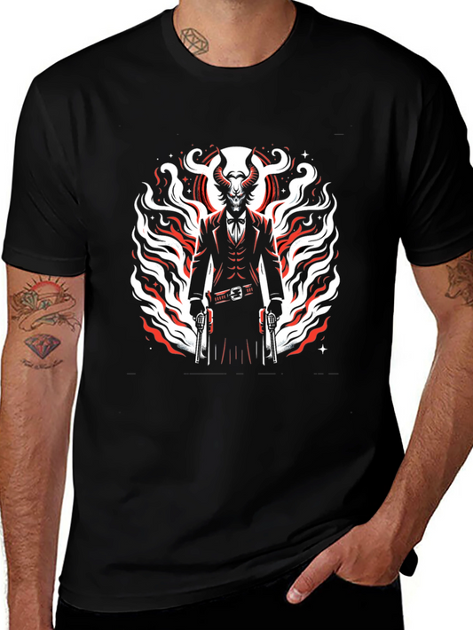 Devil Gunslinger Graphic Tee - Mens Black T-Shirt
