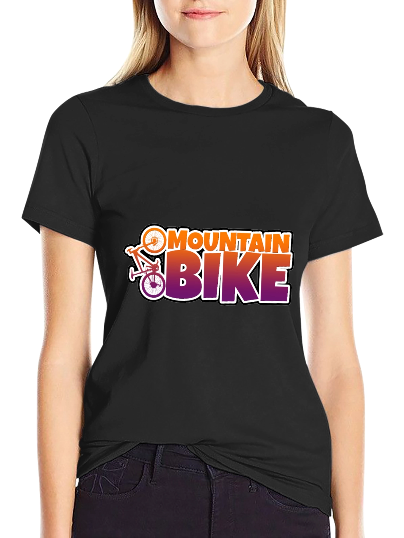 Mountain Bike Graphic Tee - Black Cotton T-Shirt