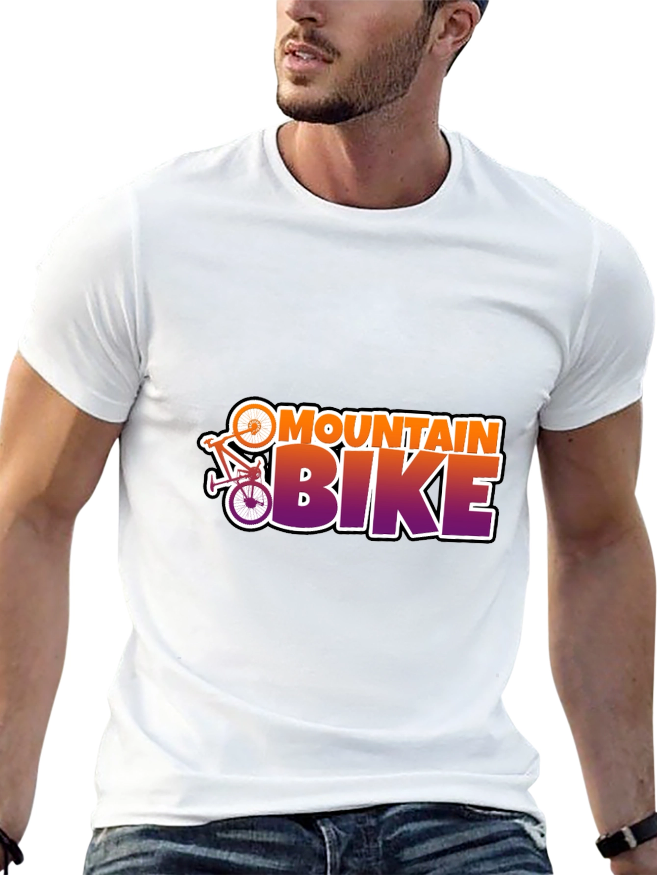 Mountain Bike Graphic Tee - Black Cotton T-Shirt