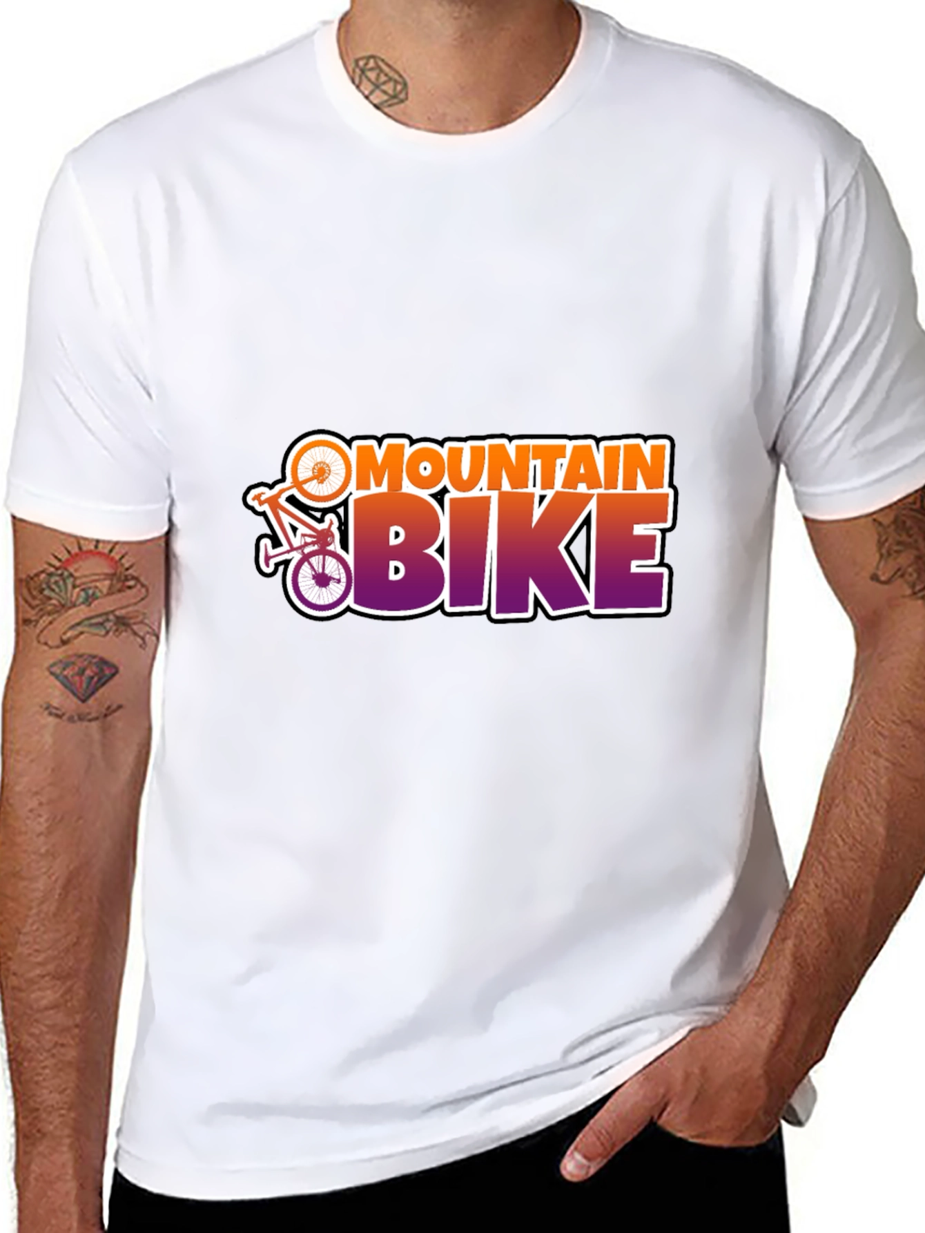 Mountain Bike Graphic Tee - Black Cotton T-Shirt