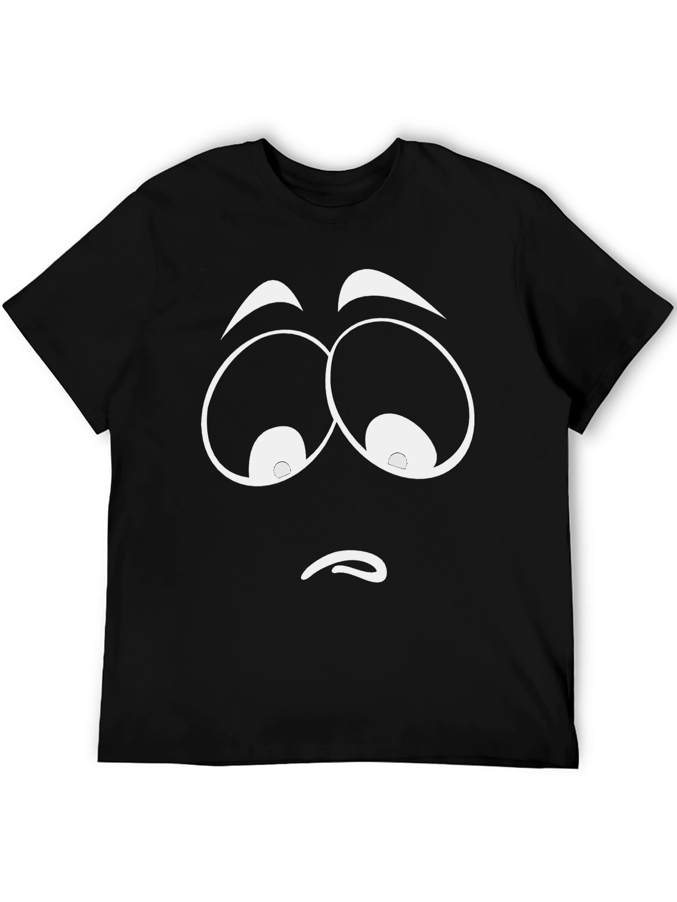 Sad Face Graphic T-Shirt - Unisex Black Tee
