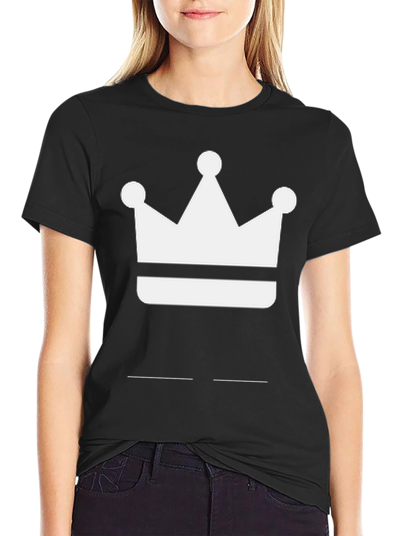 Crown Graphic Tee - Black Cotton Blend