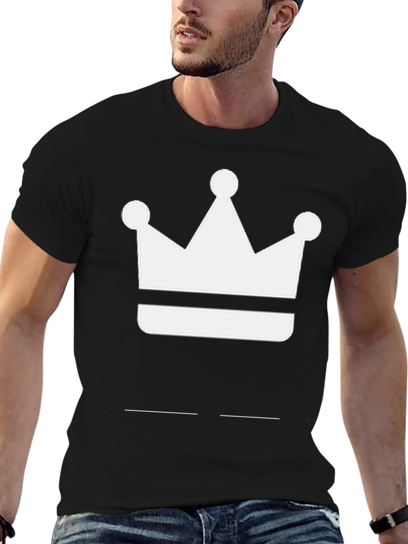 Crown Graphic Tee - Black Cotton Blend
