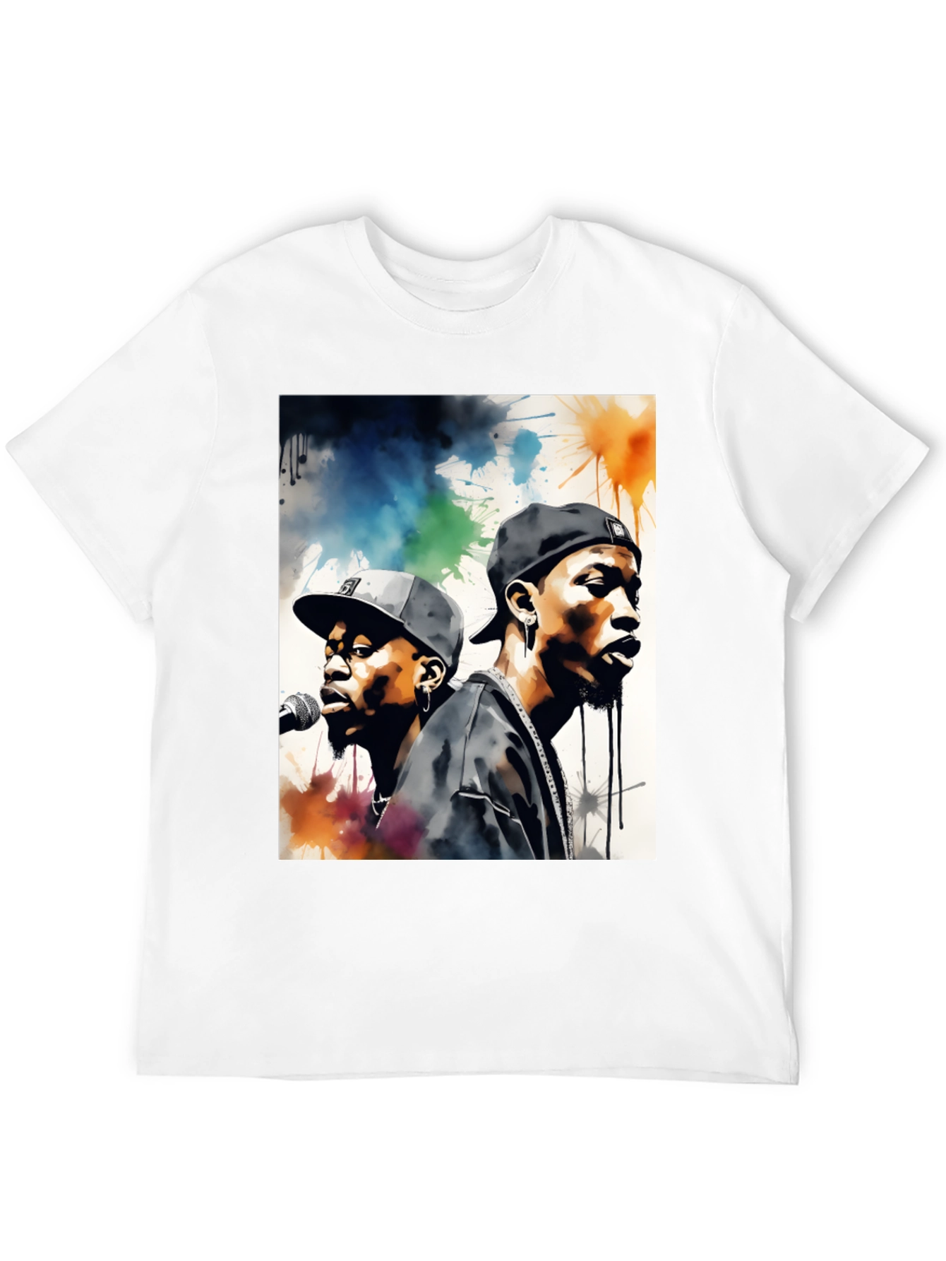 Rap Duo Graphic T-Shirt - Mens Black Tee