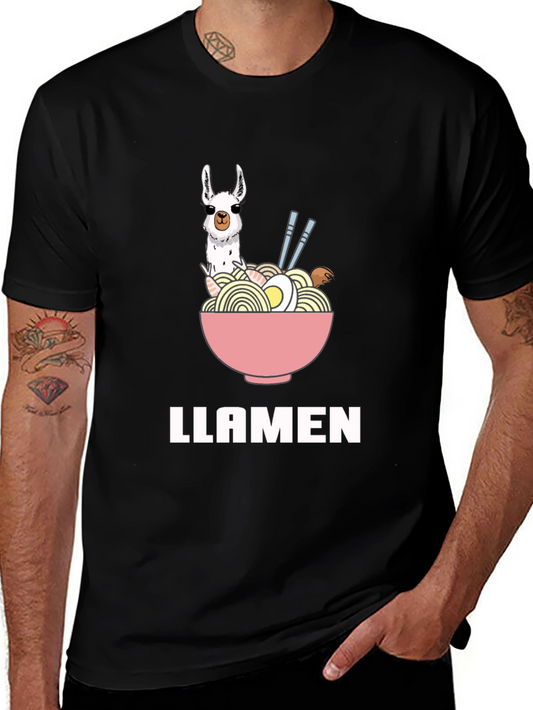 Llamen Ramen Funny T-Shirt - Unisex Black Tee