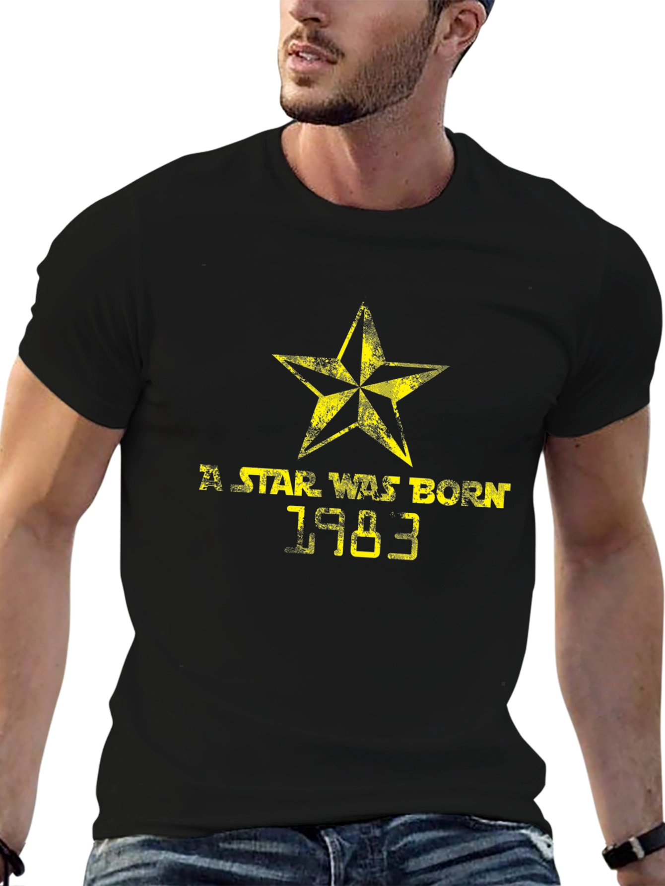 Star Was Born 1983 Black T-Shirt