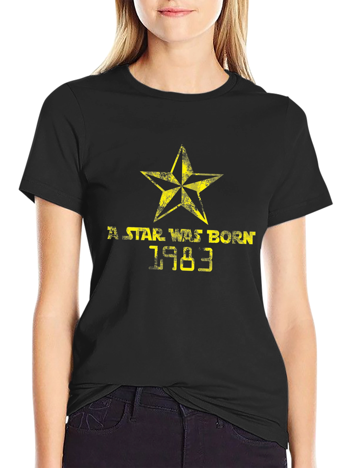 Star Was Born 1983 Black T-Shirt