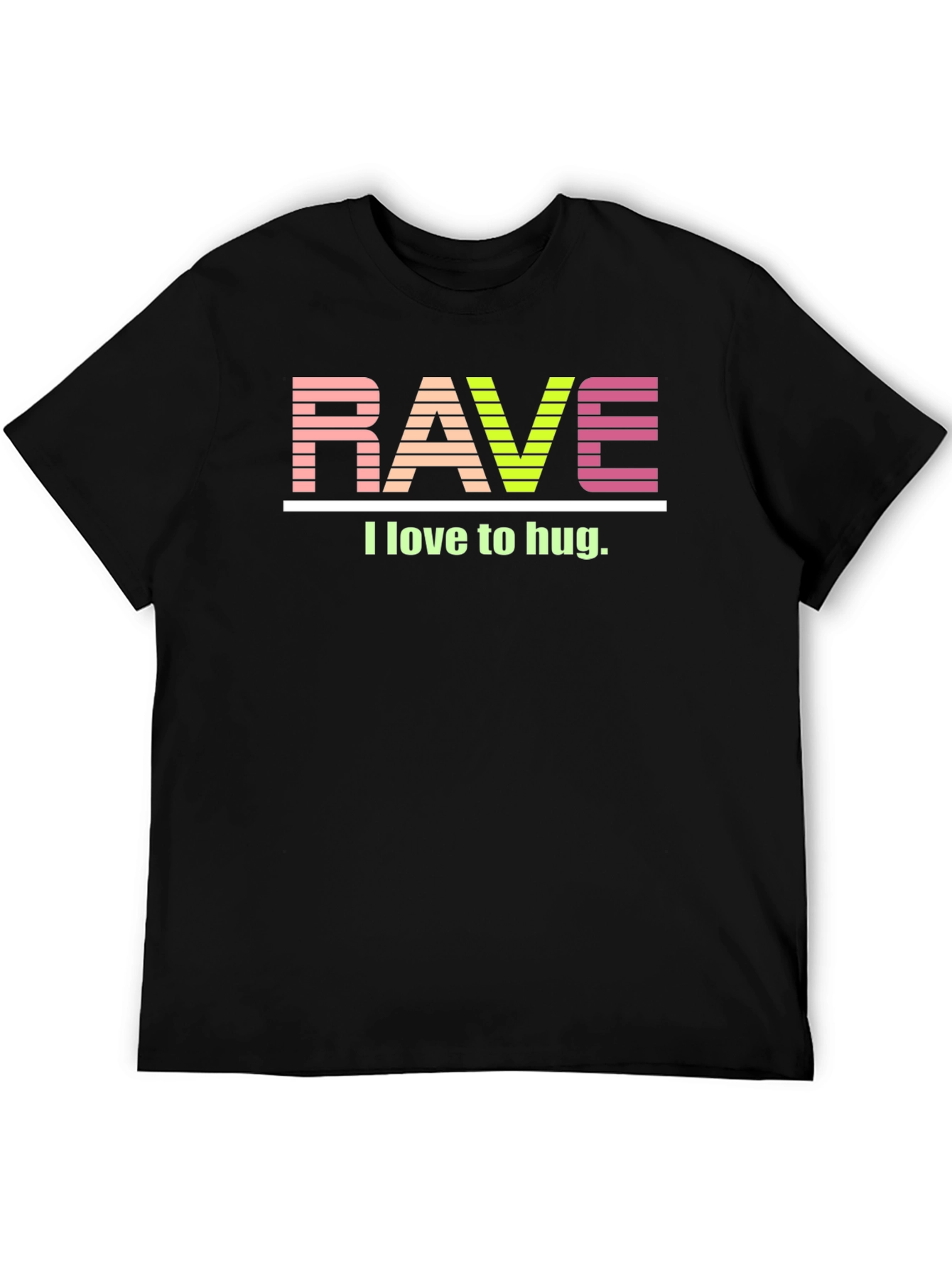 Rave I Love to Hug Graphic Tee - Black