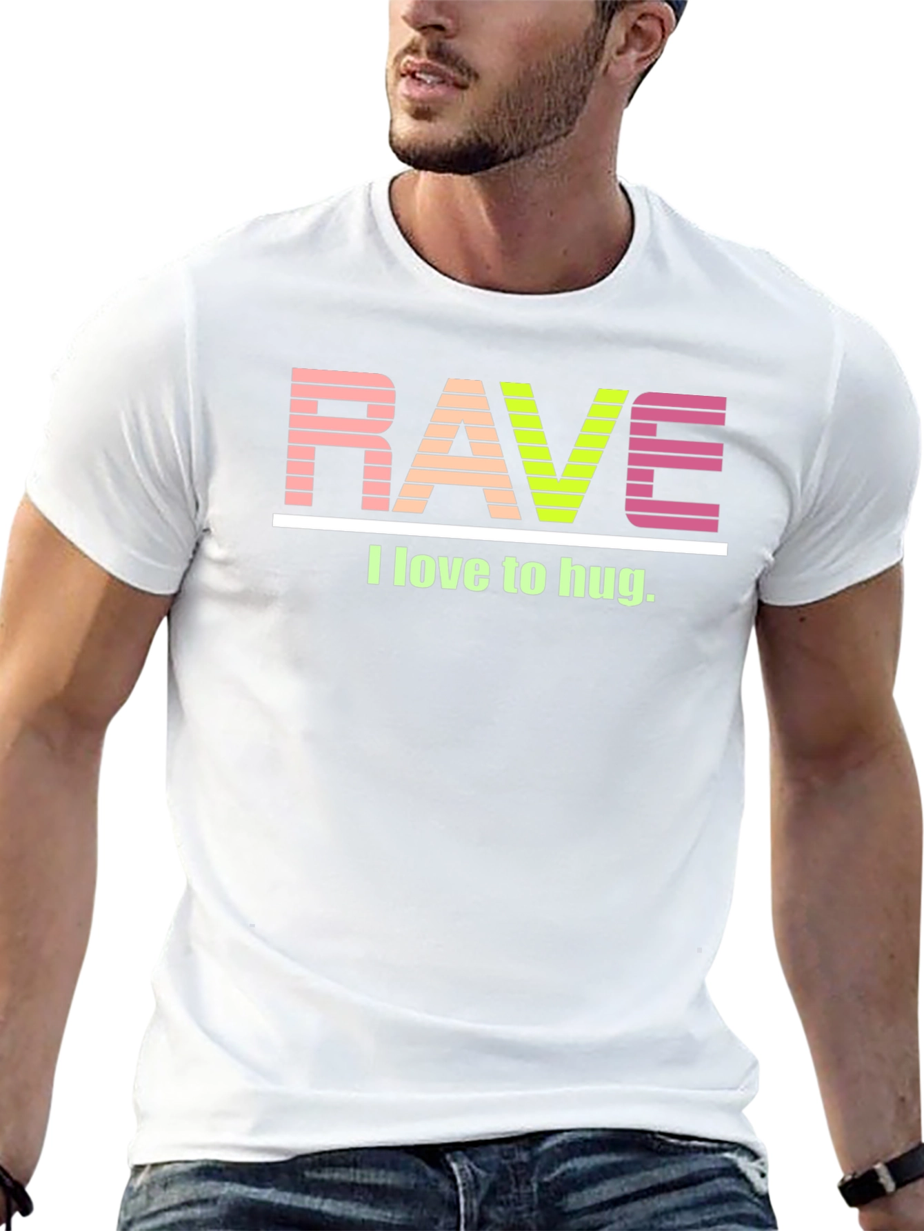 Rave I Love to Hug Graphic Tee - Black