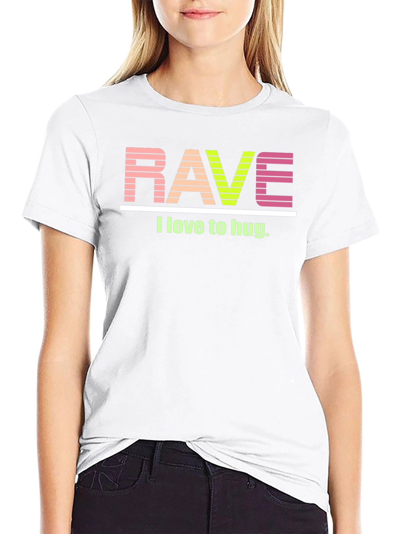 Rave I Love to Hug Graphic Tee - Black