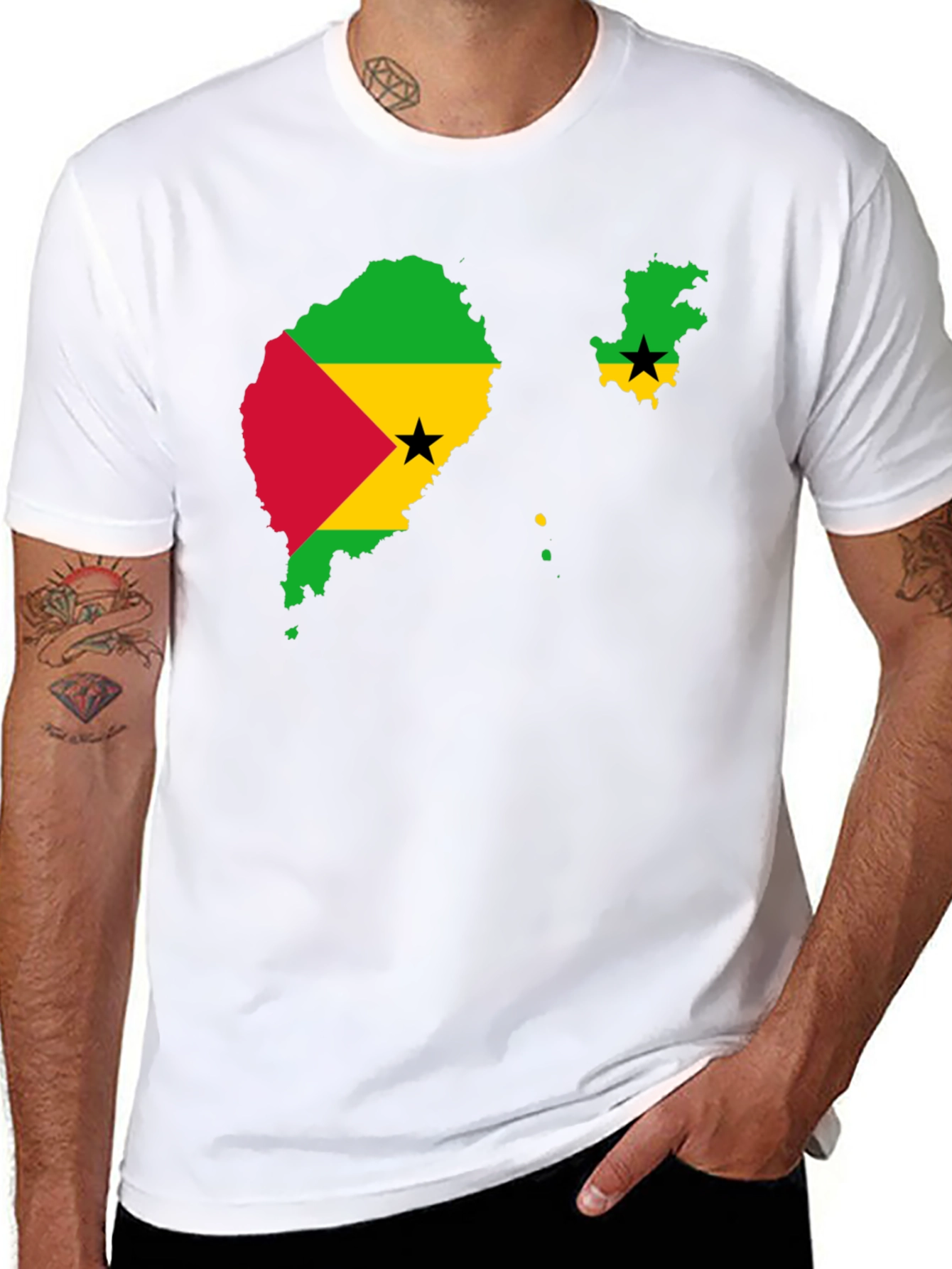 Sao Tome and Principe Flag Graphic T-Shirt