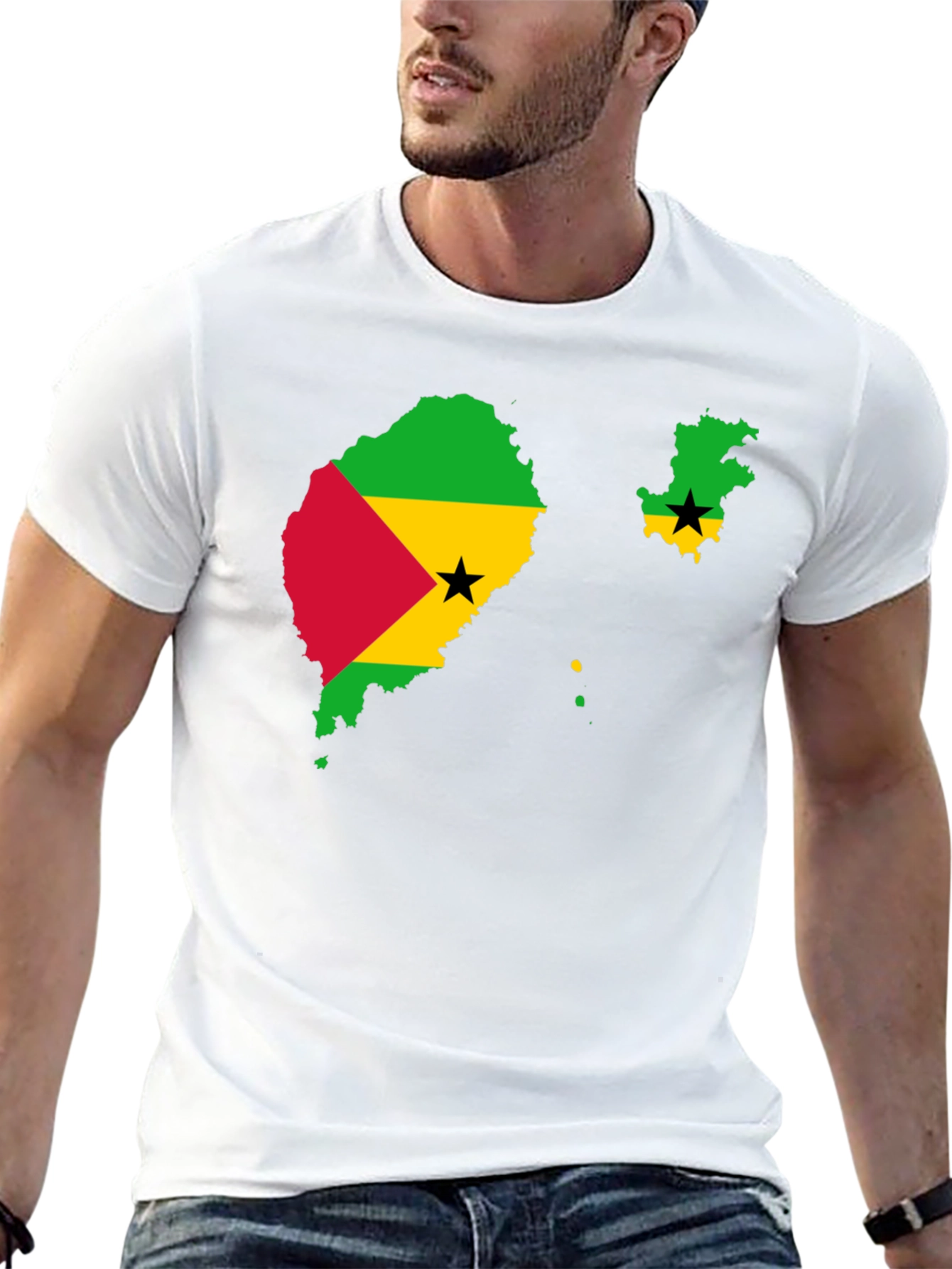 Sao Tome and Principe Flag Graphic T-Shirt