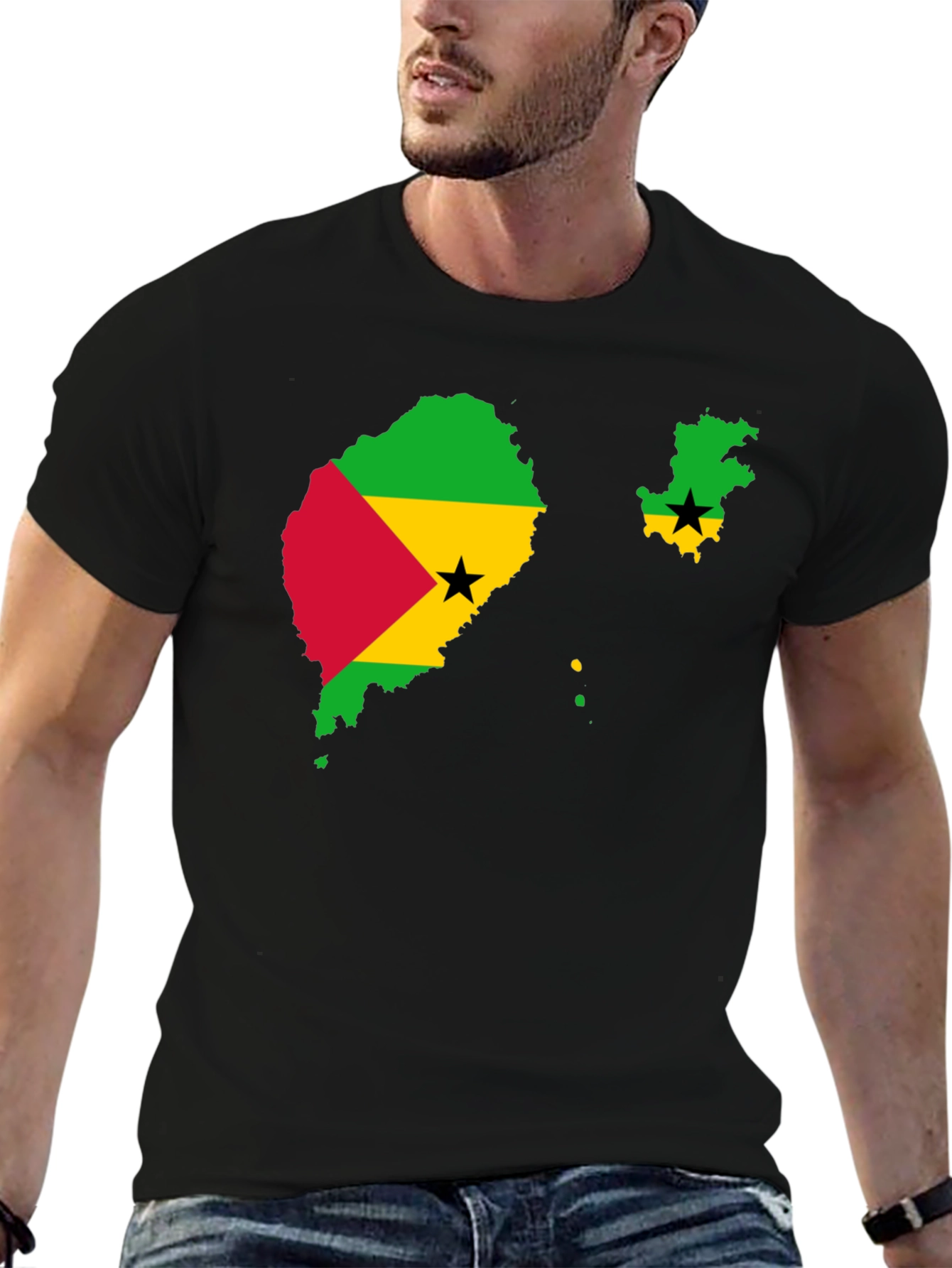 Sao Tome and Principe Flag Graphic T-Shirt