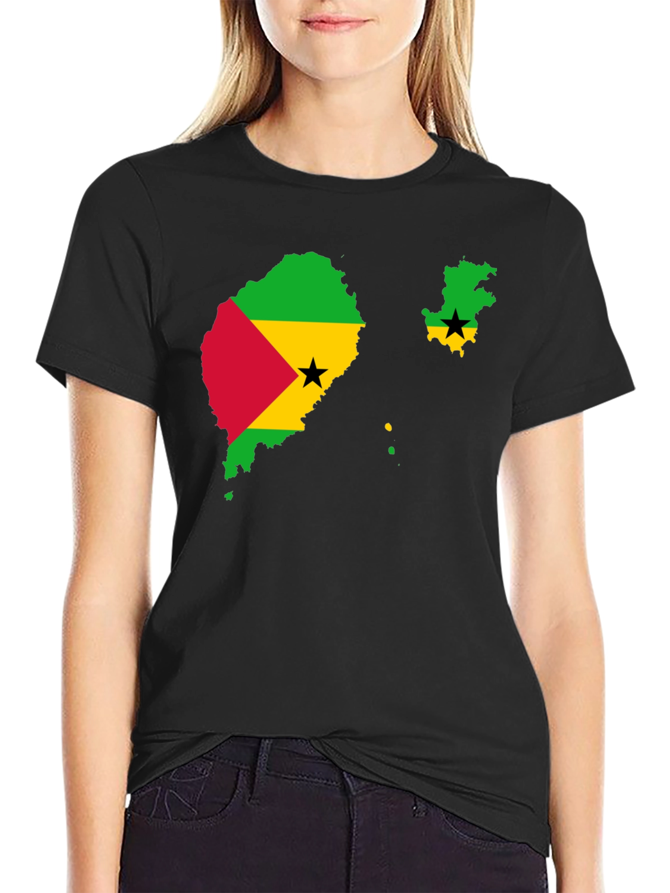 Sao Tome and Principe Flag Graphic T-Shirt