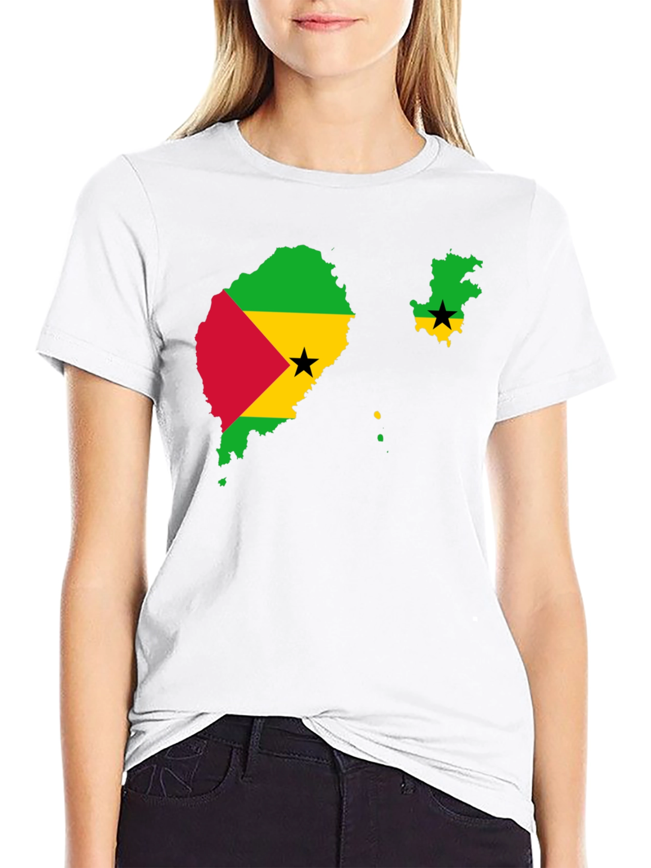 Sao Tome and Principe Flag Graphic T-Shirt