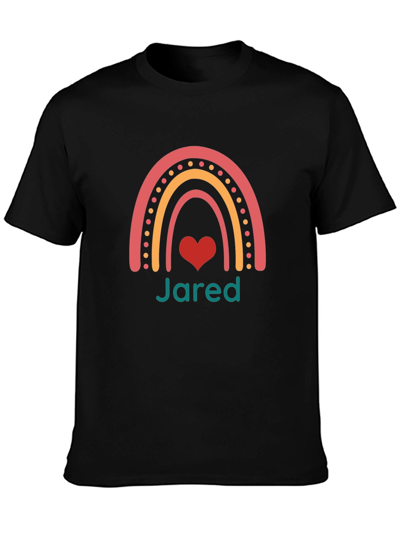 Personalized Name Rainbow Heart T-Shirt