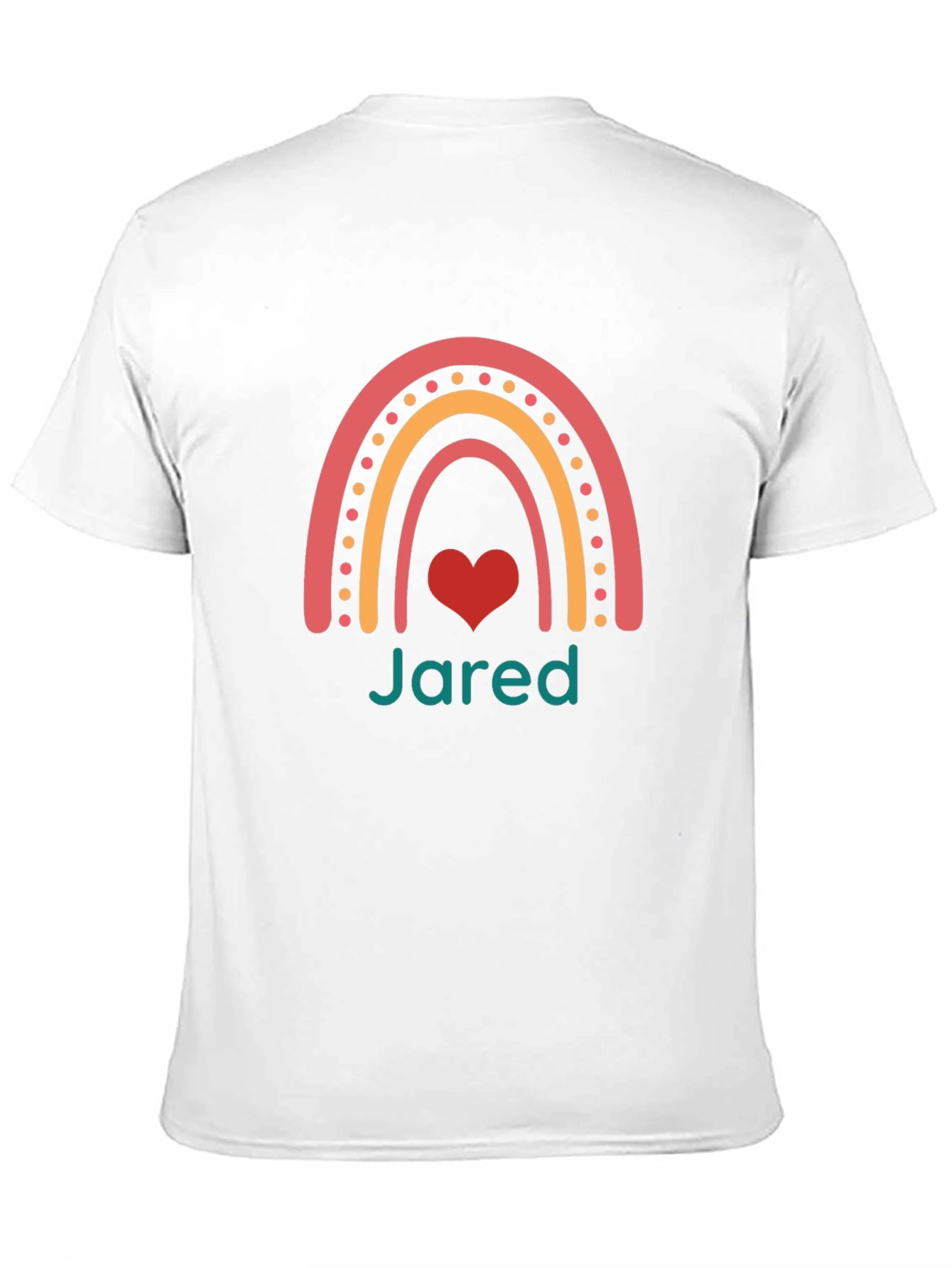 Personalized Name Rainbow Heart T-Shirt
