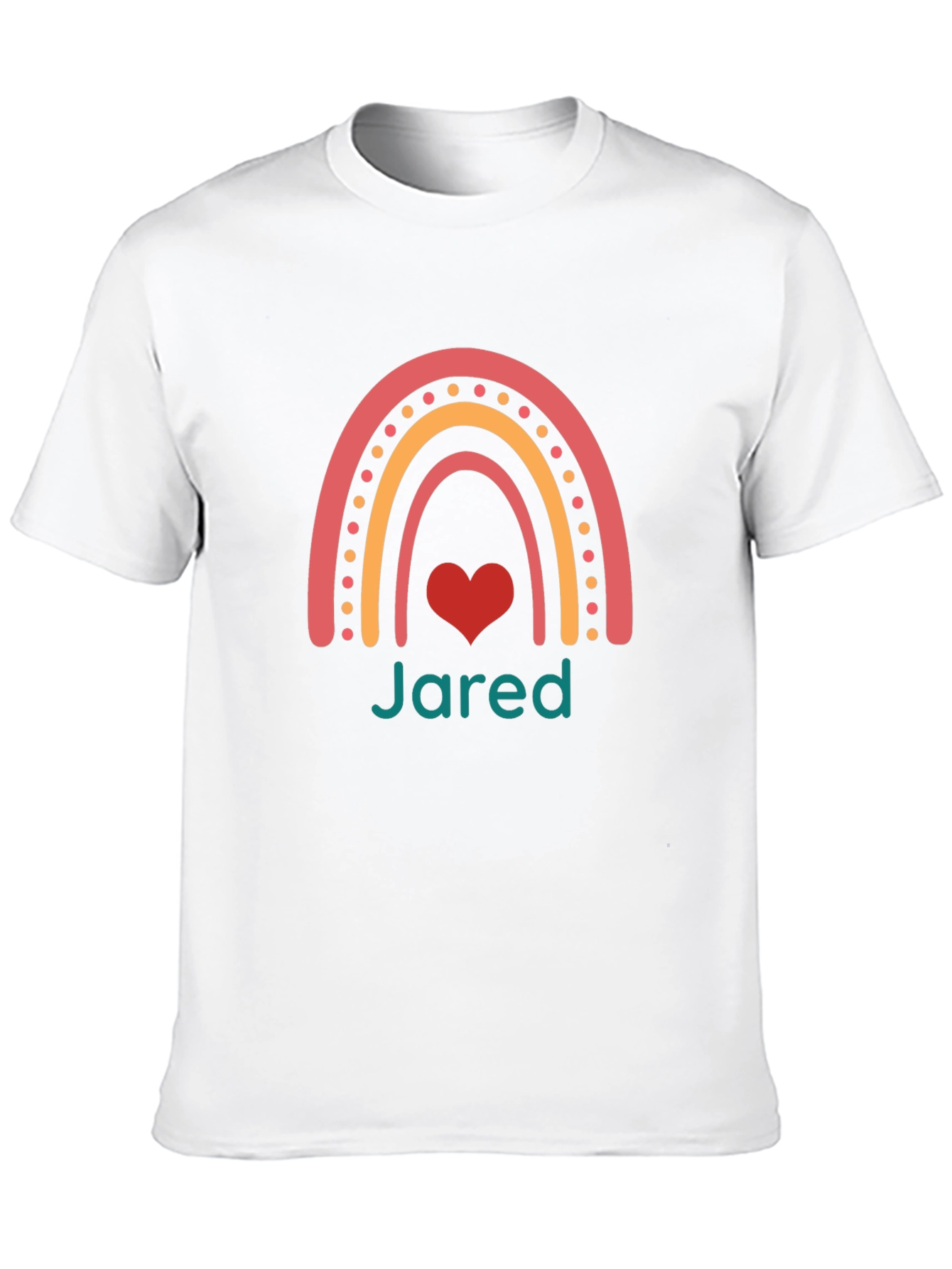 Personalized Name Rainbow Heart T-Shirt