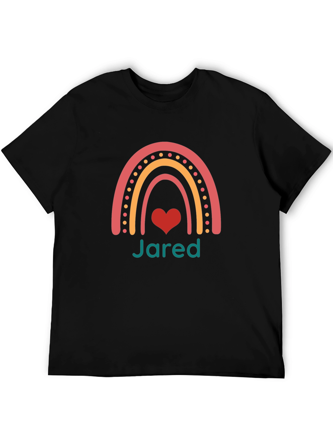 Personalized Name Rainbow Heart T-Shirt