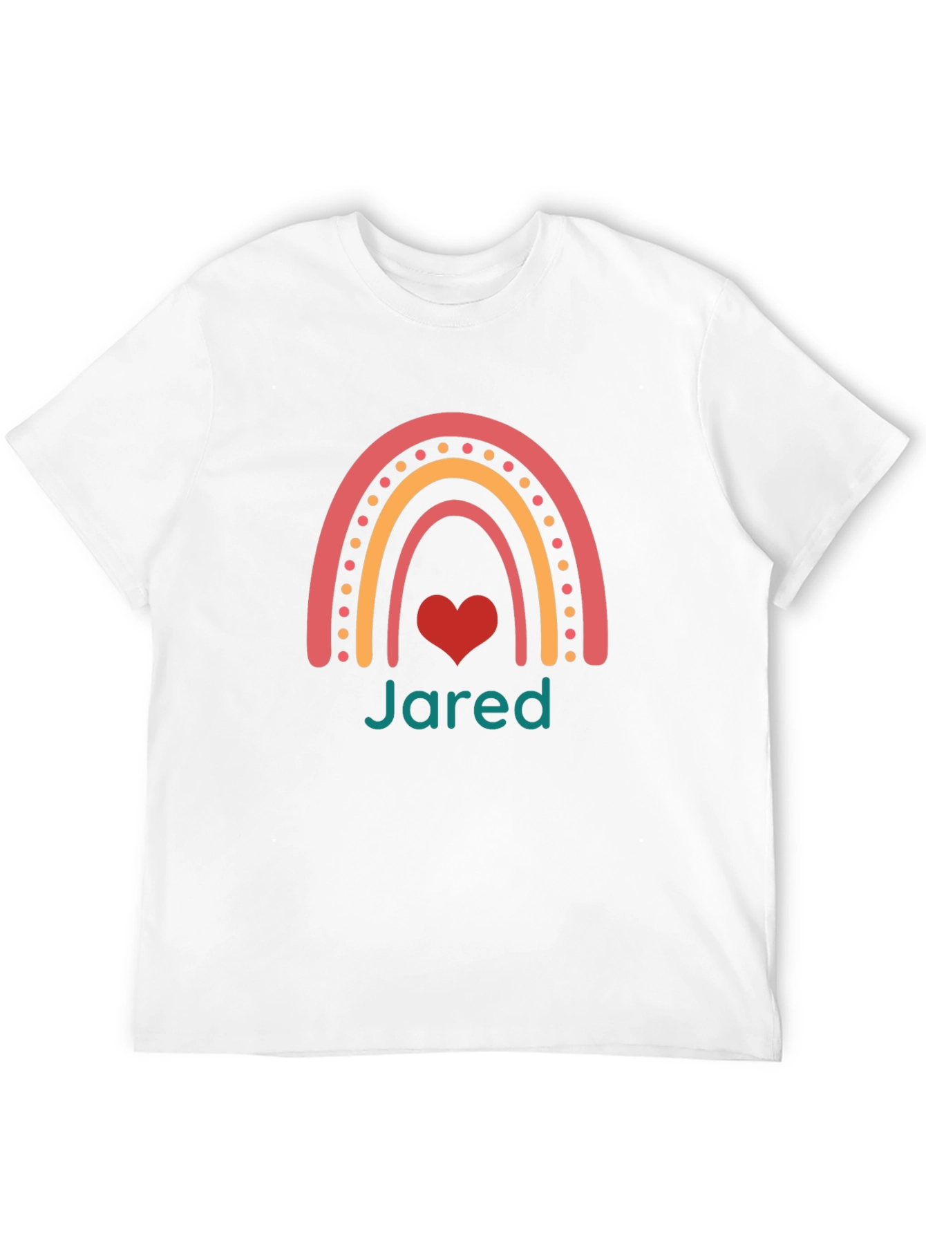Personalized Name Rainbow Heart T-Shirt
