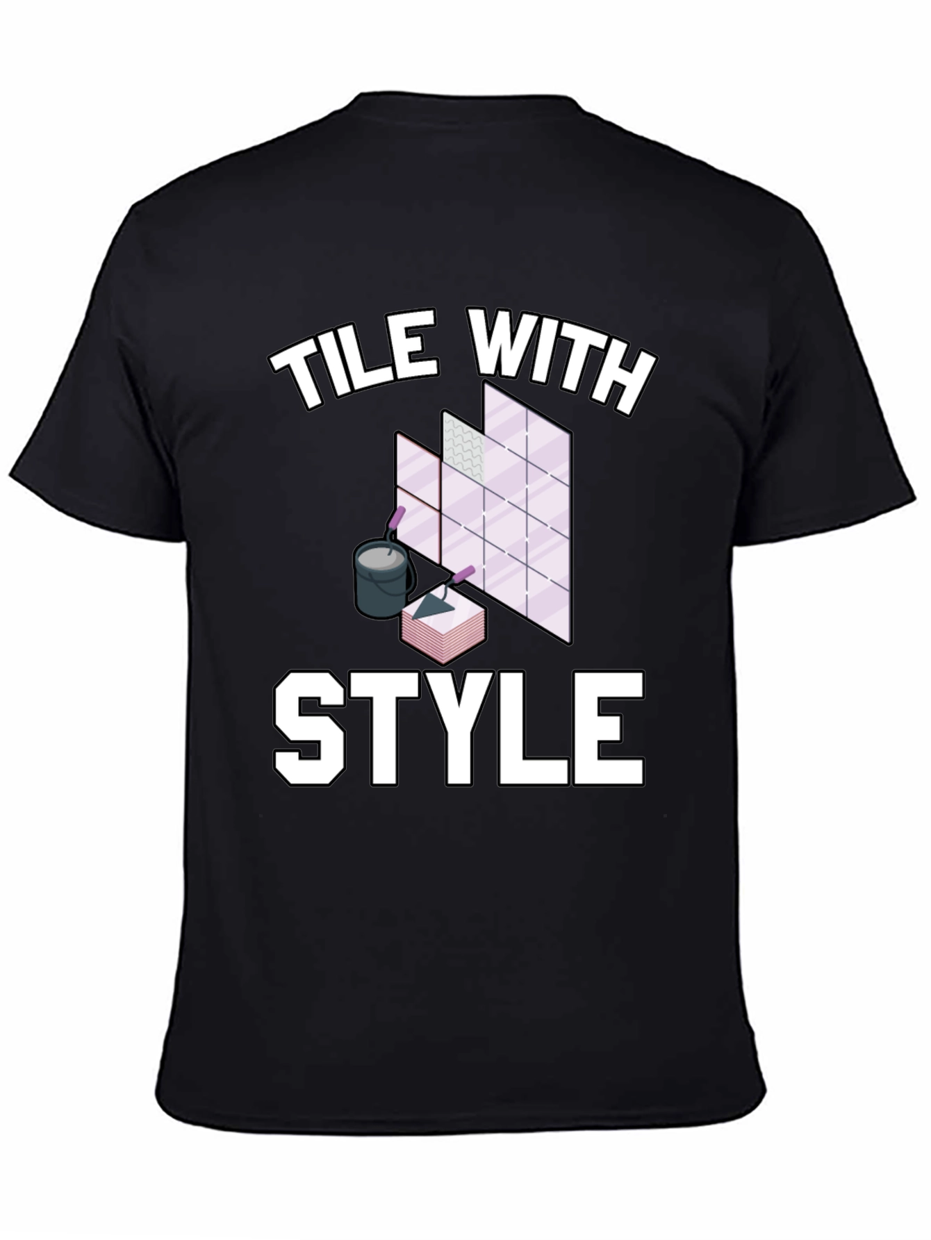 Tile With Style Graphic Tee - Black Cotton T-Shirt