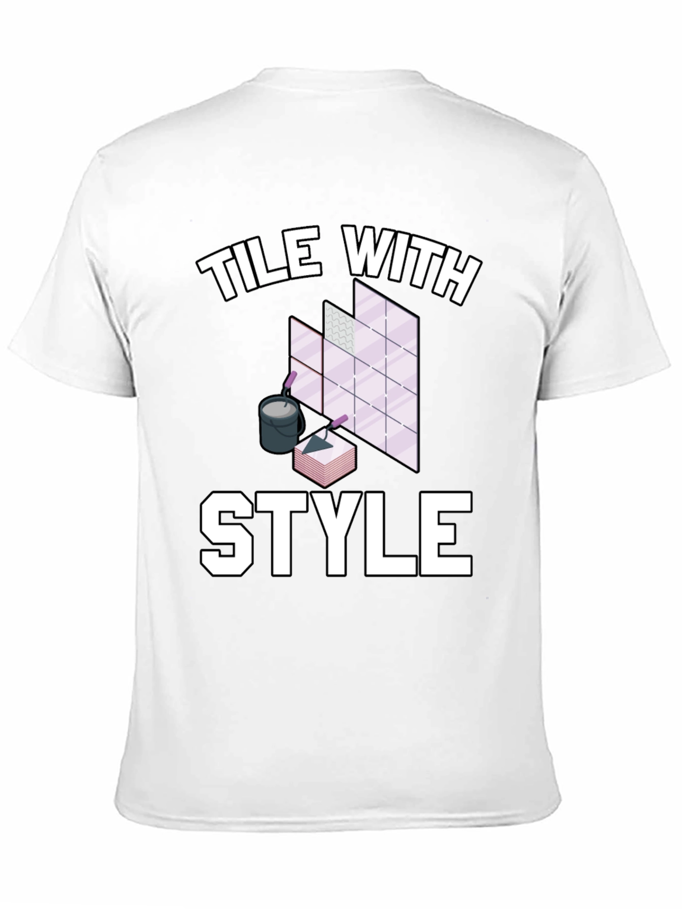 Tile With Style Graphic Tee - Black Cotton T-Shirt