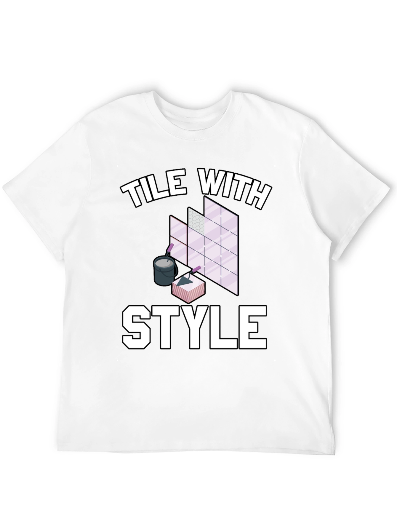 Tile With Style Graphic Tee - Black Cotton T-Shirt