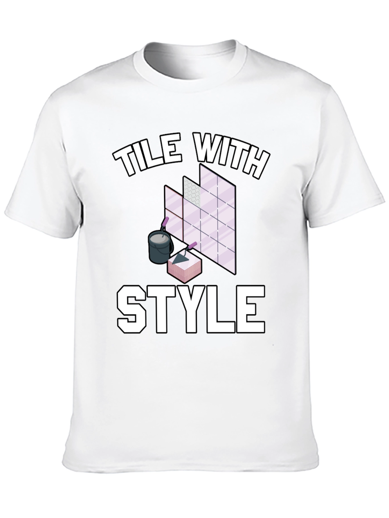 Tile With Style Graphic Tee - Black Cotton T-Shirt