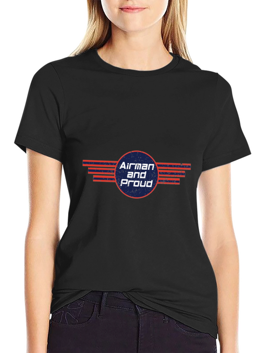 Airman and Proud Graphic Tee - Black