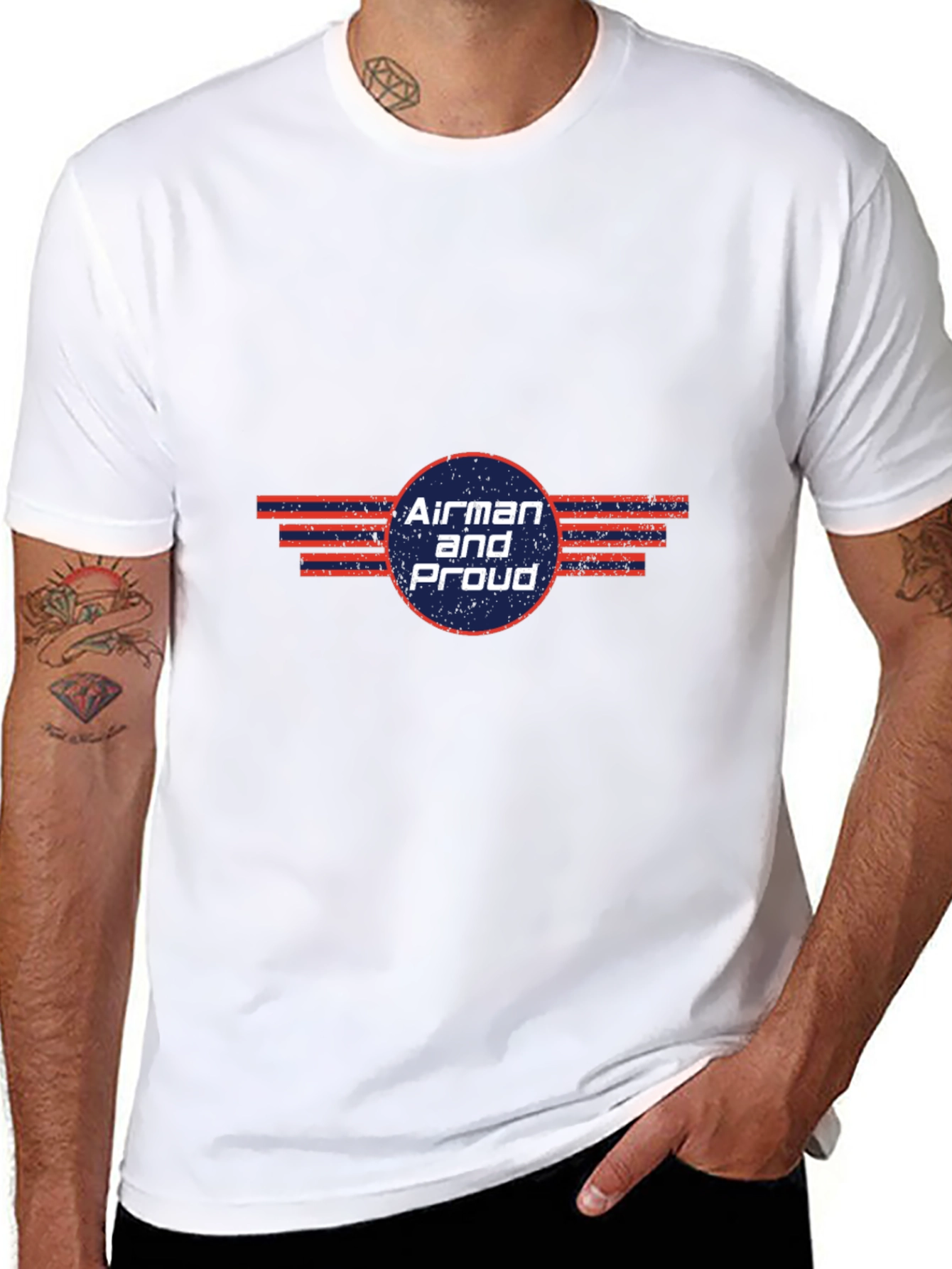 Airman and Proud Graphic Tee - Black