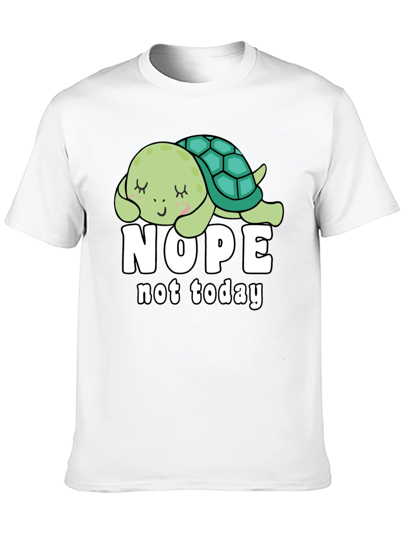 Nope Not Today Turtle Graphic Tee - Black