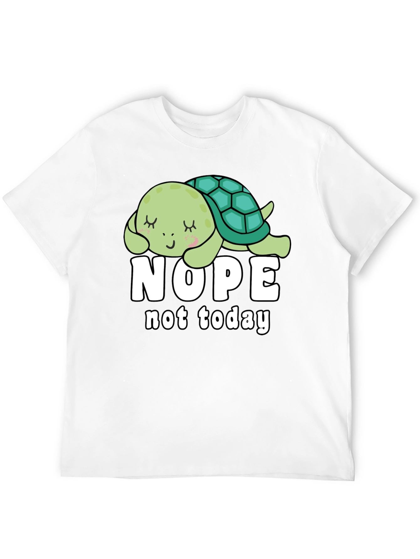 Nope Not Today Turtle Graphic Tee - Black