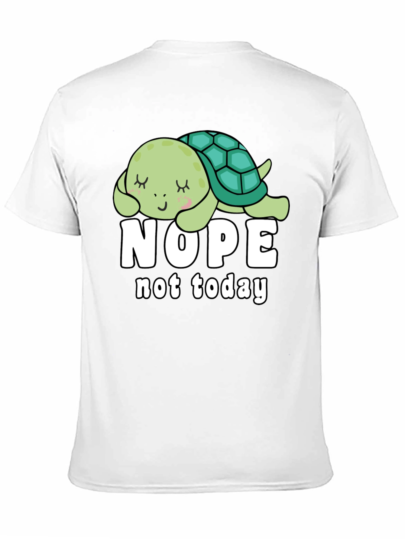 Nope Not Today Turtle Graphic Tee - Black