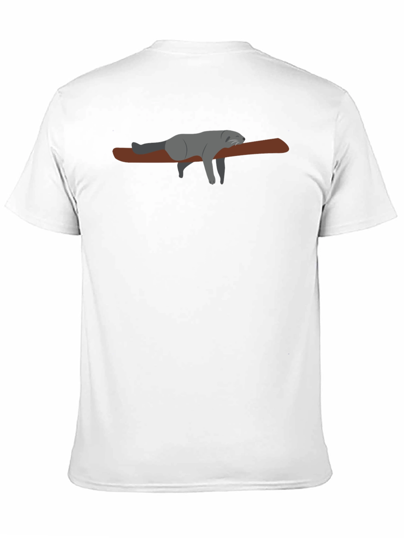 Lazy Raccoon on Branch - Black T-Shirt